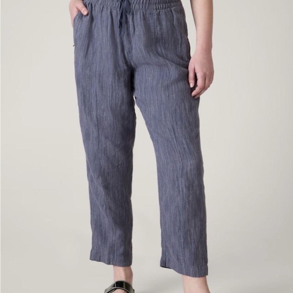 Athleta Retreat Linen Ankle Pant Size Large NWT